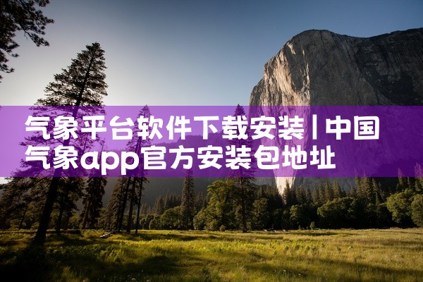 气象平台软件下载安装