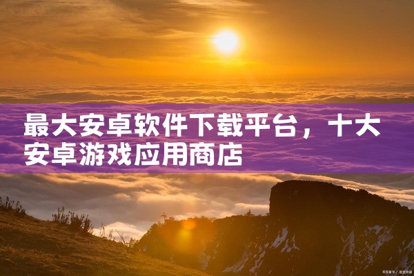最大安卓软件下载平台