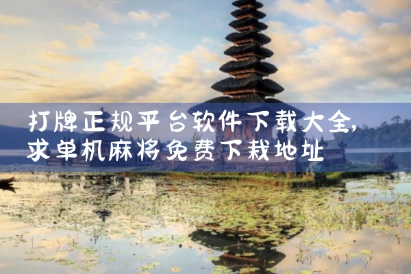 打牌正规平台软件下载大全