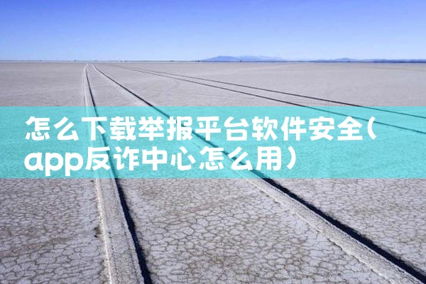 怎么下载举报平台软件安全